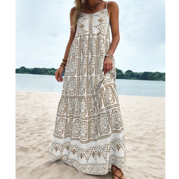 Boho Print Casual cami maxi Dress - Picture 5 of 7